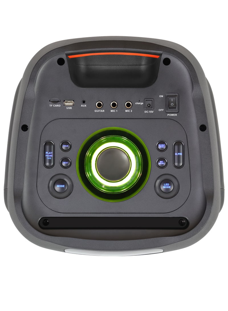 Engage EPS-1022/W80 10"X 2 Party Speaker, Dynamic Disco Lights, Rechargeable Battery, Powerful Audio Performance, FM Radio Functionality, Convenient Remote Control, Black - Image 3