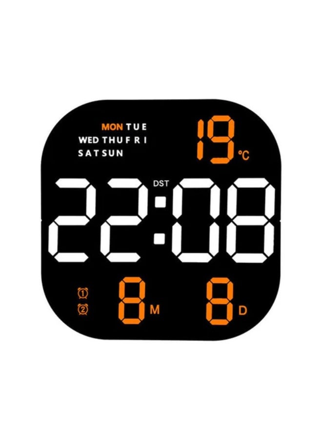 كروني 6633 ساعة إلكترونية متعددة الوظائف شاشة كبيرة مربعة LED ساعة حائط تحكم عن بعد منبه رقمي - Image 1