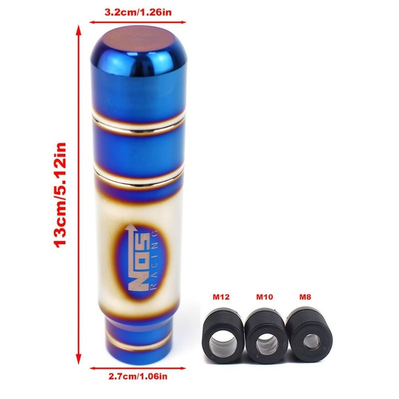 Burnt Blue Aluminum Gear Shift Knob With Extended Lever And Six Adapters For Racing Car Modification - Image 3