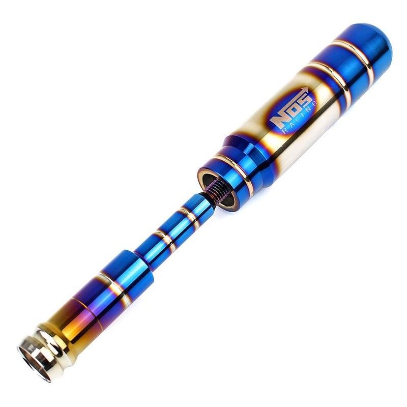 Burnt Blue Aluminum Gear Shift Knob With Extended Lever And Six Adapters For Racing Car Modification - Image 1