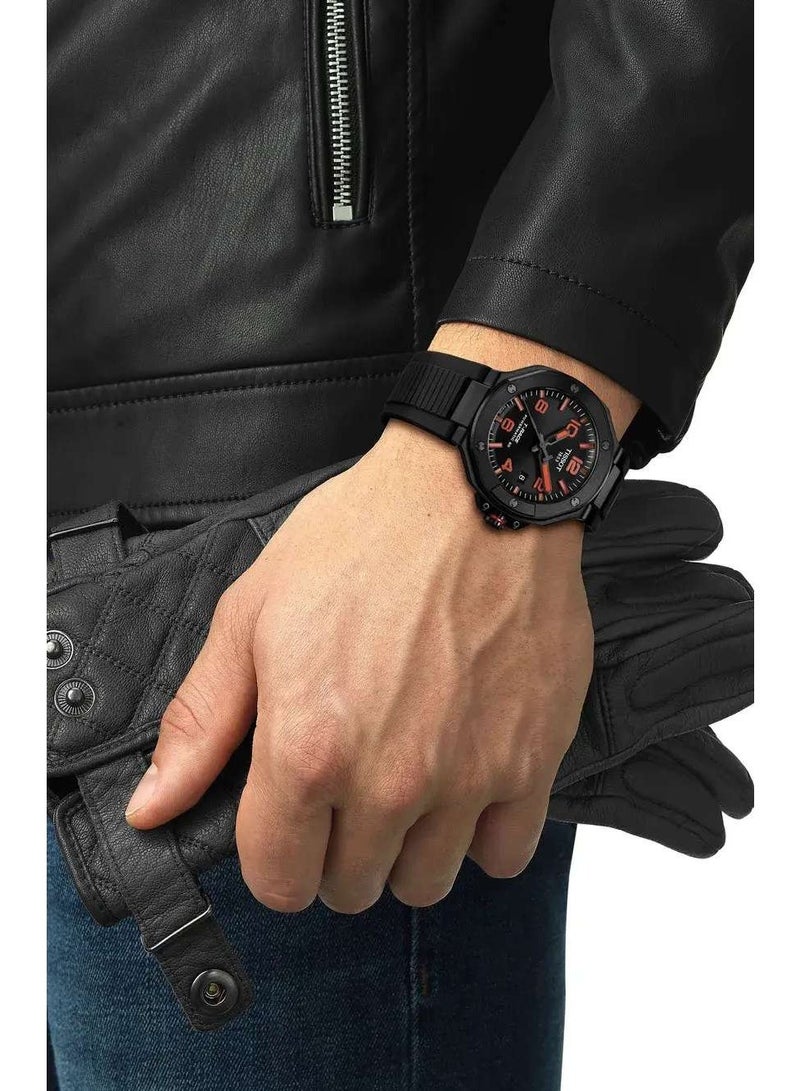 Tissot T-Race Powermatic 80 Automatic Black Dial Silicone Strap Men's Watch T141.807.37.057.00 - Image 5
