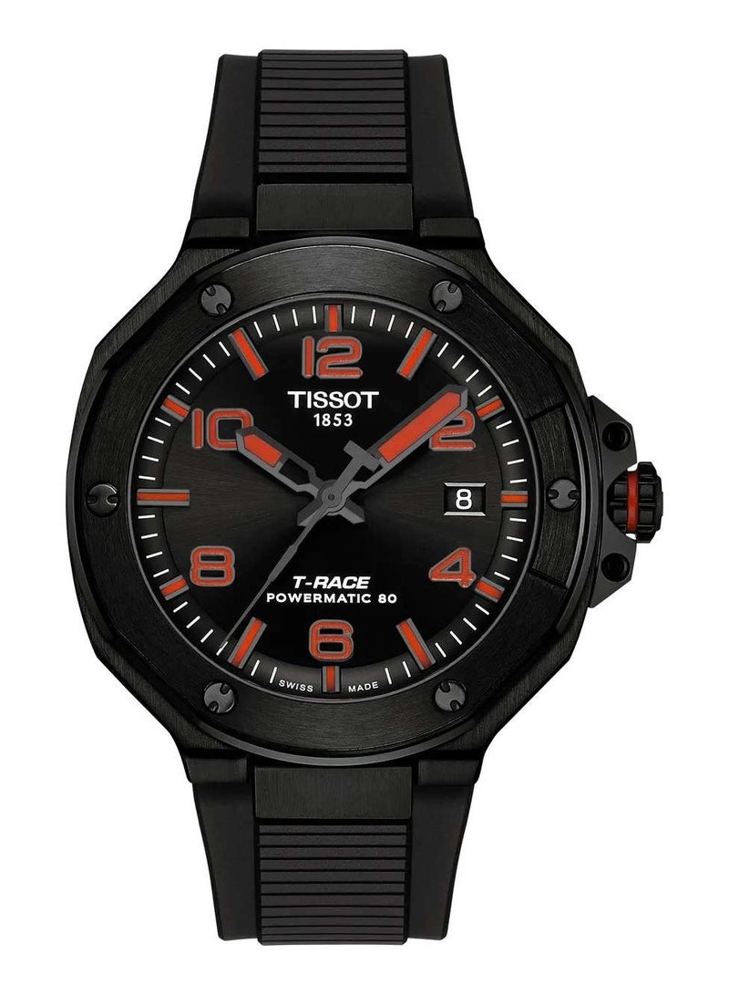 Tissot T-Race Powermatic 80 Automatic Black Dial Silicone Strap Men's Watch T141.807.37.057.00 - Image 1