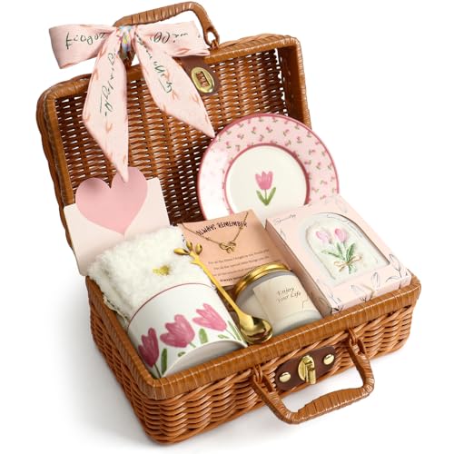 Golray Birthday Gifts for Women Self Care Spa Basket with Mug Mothers Day Gift Christmas Anniversary Retirement Farewell Gift for Her Wife Sister Mom Grandma Friend Girlfriend Coworker Teacher Nurse - Image 1