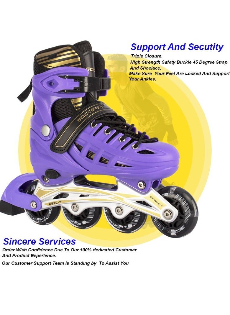 Soccerex - Soccerex Inline and Roller Skates Shoes Set with Helmet and Protective Gear - Image 1