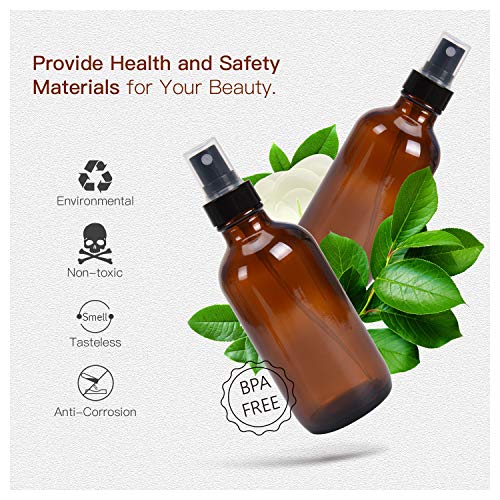 ULG Amber Glass Spray Bottles 4oz Brown Glass Bottle Fine Mist Sprayers Empty Spray Atomizer Including Waterproof DIY Labels 16 Piece - Image 5