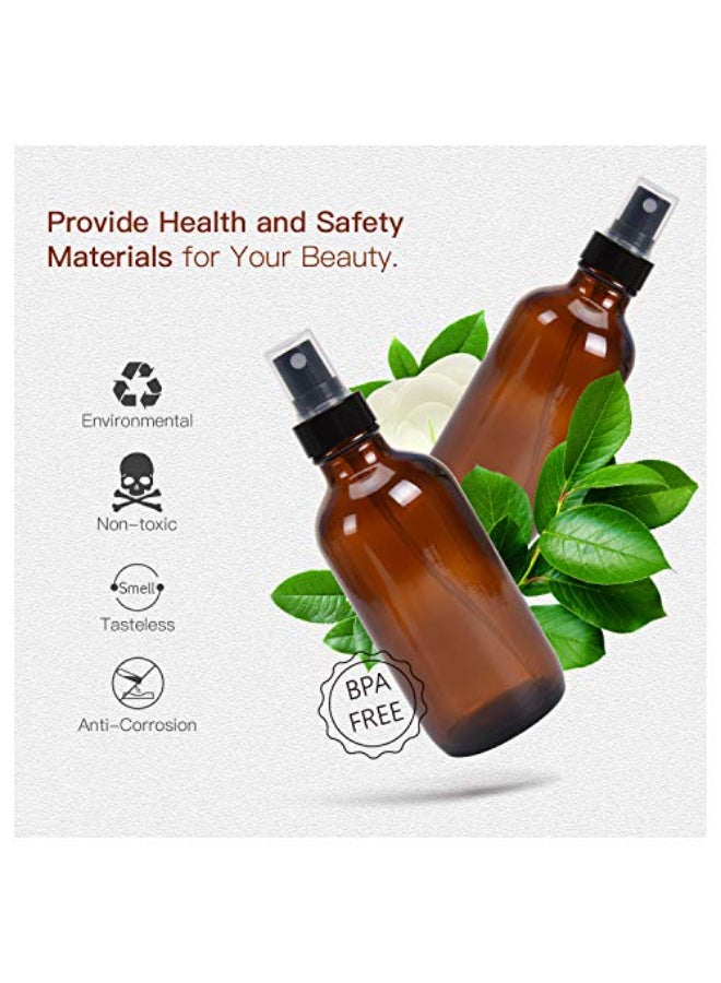 ULG Amber Glass Spray Bottles 4oz Brown Glass Bottle Fine Mist Sprayers Empty Spray Atomizer Including Waterproof DIY Labels 16 Piece - Image 4