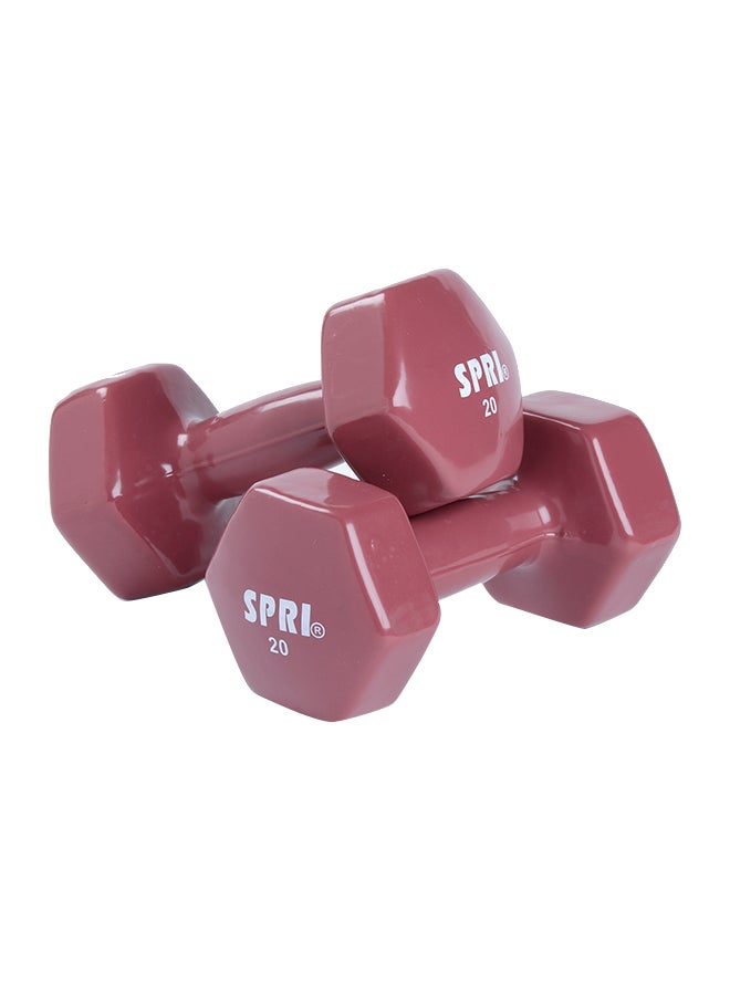 SPRI Vinyl-Coated Dumbbell – 20LB (9.2KG) Single – Durable Home & Gym Strength Training Weight - Image 1