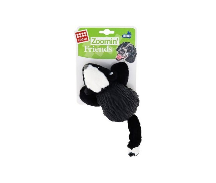Gigwi Zoomin' Friends Black & White Squeaky Skunk Plush Dog Toy , 1 pcs