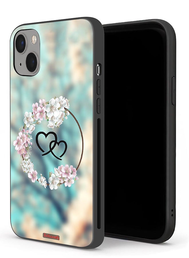 Tolwak Apple iPhone 13 Protective Case Hearts In Ring Art - Image 1