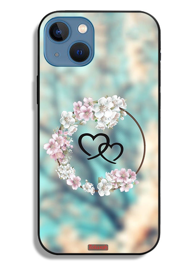 Tolwak Apple iPhone 13 Protective Case Hearts In Ring Art - Image 2