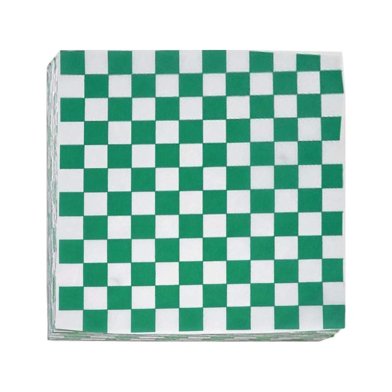 Suiwen 200 Sheets Green And White Checkered Food Wrapping Paper  Dry Waxed Deli Paper  Paper Liners For Plastic Food Basket  Bread And Sandwich Wrap Paper (12''X12'') - Image 1