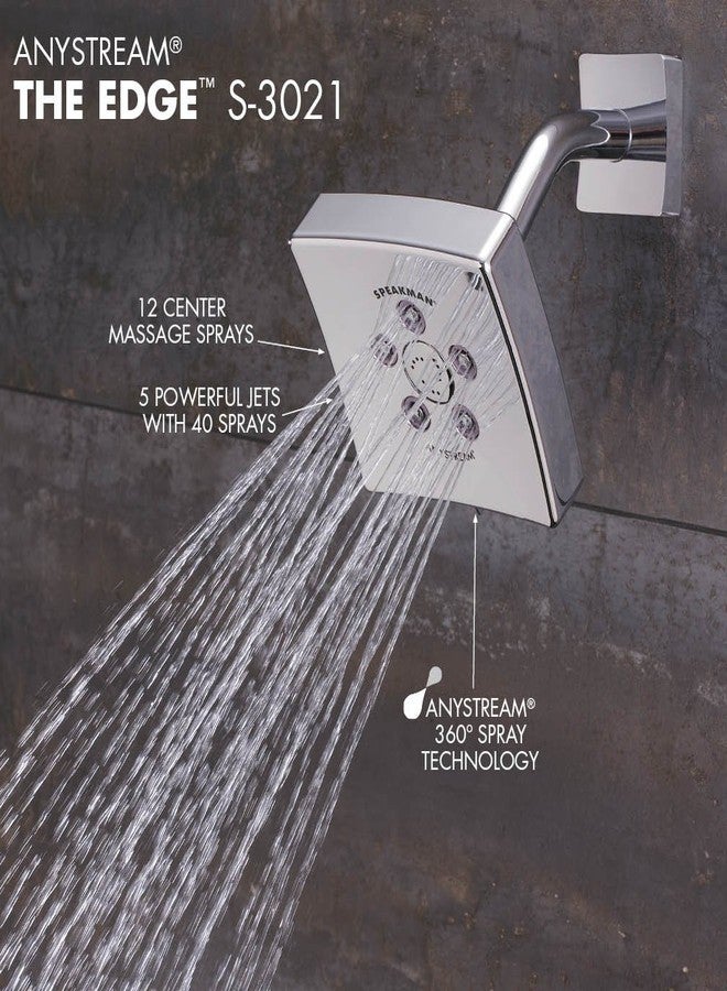 Speakman, Polished Chrome S-3021 Kubos Anystream High Pressure Adjustable 2.5 GPM Shower Head - Image 4