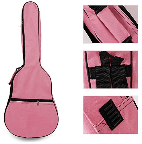 HOT SEAL 5MM Sponge Waterproof Durable Colorful Conventional Guitar Case Bag with Storage (For 40&41 Inch, Pink) - Image 3