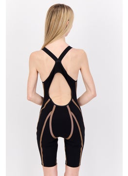 Adidas Women One Piece Non Padded Brand Logo swimsuit, Black/Brown  - Image 4