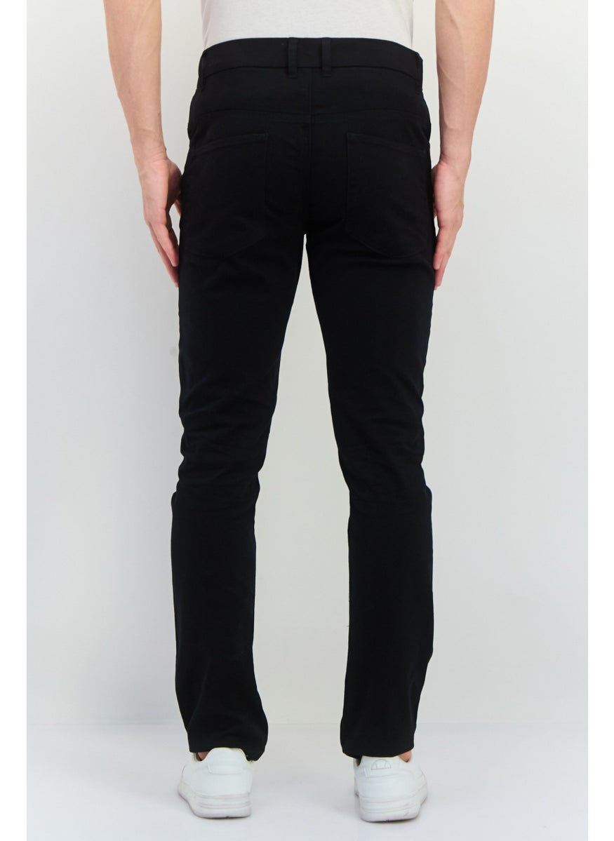 French Connection Men Solid Stretchable Chino Pants, Black  - Image 3
