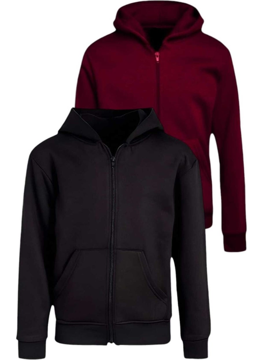 Tezzgelsin - Kids Cotton Hooded Zippered Sweatshirt 2 Piece Set - Image 1