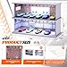 Tujoe 2 Pcs Display Case for Toy Car Garage with LED Light Stackable 164 Scale Diecast Toy Cars Garage for Maximum 58 Model Car Display and StorageRed Bricks - Image 4