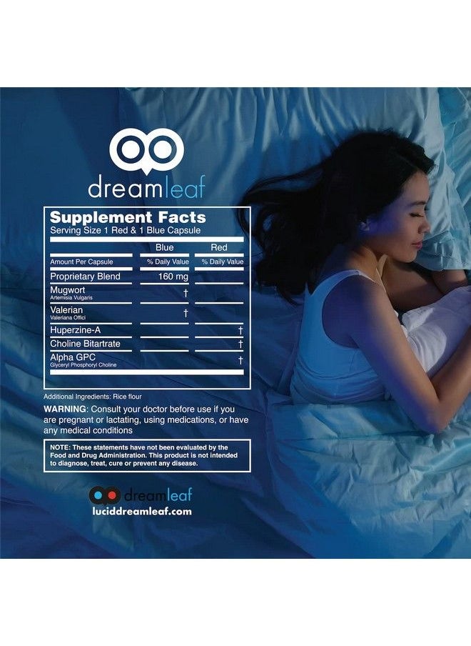 Dream Leaf - Pro Premium Lucid Dreaming Supplement 60 Capsulesvalerian Root Mugwort Alpha Gpc Choline Bitartrate Huperzinea - Image 1