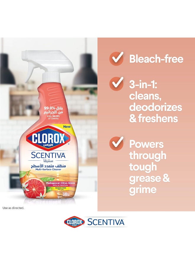 Clorox Scentiva Multi Surface Cleaner Spray - Madagascar Citrus Grove 500ml Pack fo 2 - Image 5