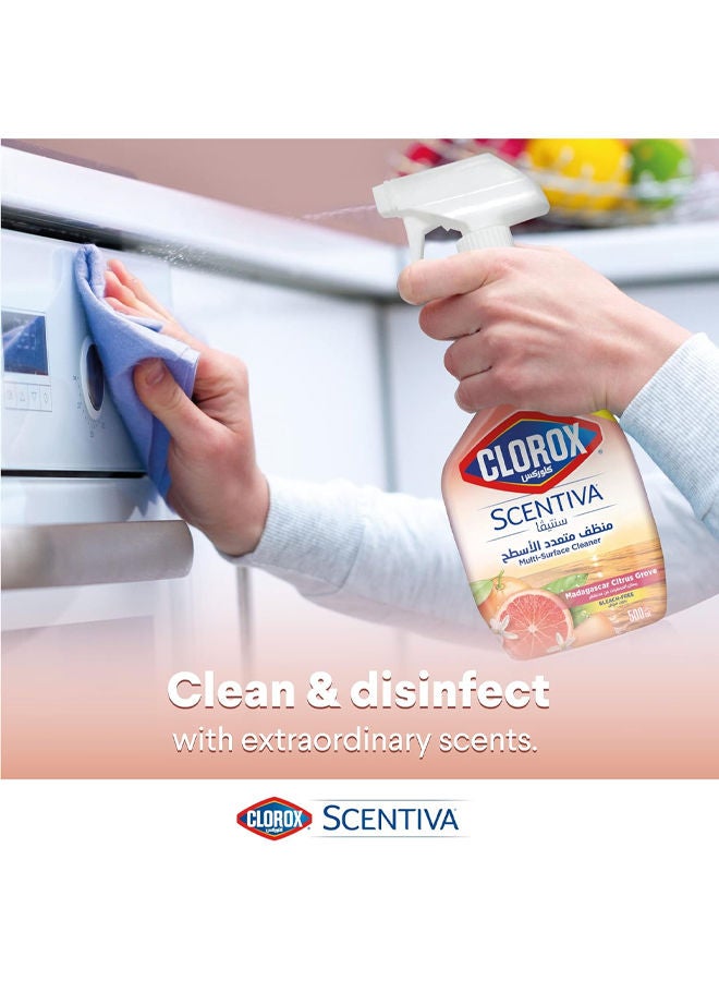 Clorox Scentiva Multi Surface Cleaner Spray - Madagascar Citrus Grove 500ml Pack fo 2 - Image 3