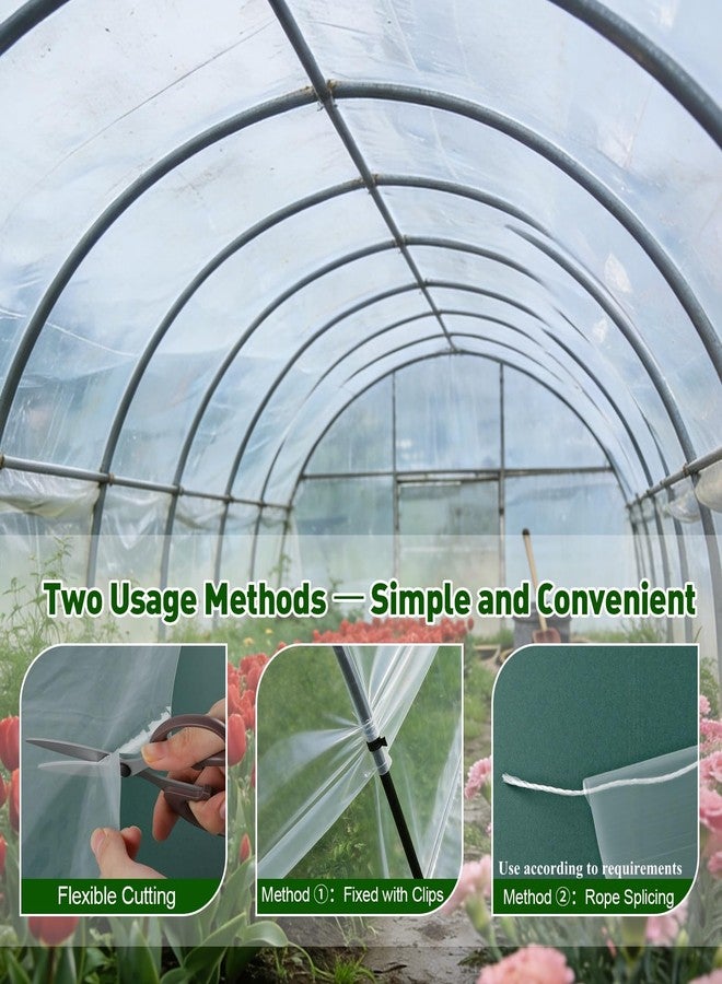 LECWELL Greenhouse Plastic Sheeting，6.5ftx5.9ft Greenhouse Film,Clear Polyethylene Film for Outdoor Plant,Farms,Garden,Agriculture,Waterproof Wind Frost Dust - Image 5