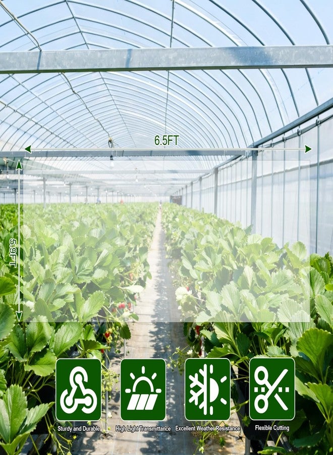 LECWELL Greenhouse Plastic Sheeting，6.5ftx5.9ft Greenhouse Film,Clear Polyethylene Film for Outdoor Plant,Farms,Garden,Agriculture,Waterproof Wind Frost Dust - Image 2