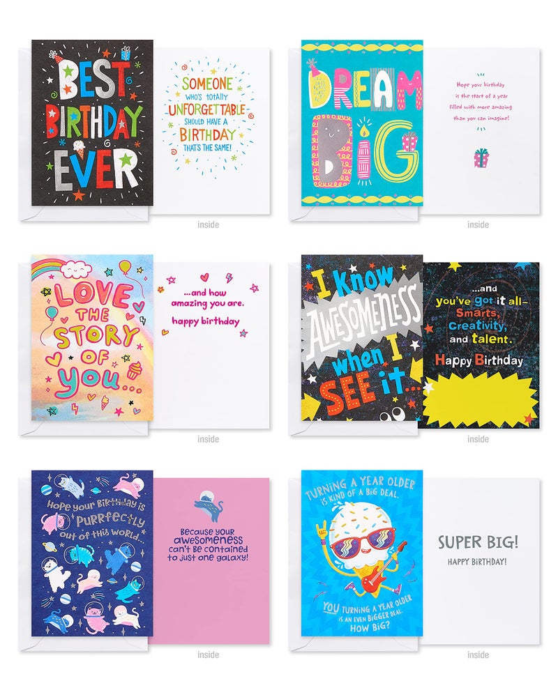 American Greetings Deluxe Kids Birthday Card Assortment, Bright and Cheerful Designs (40-Count) - Image 4