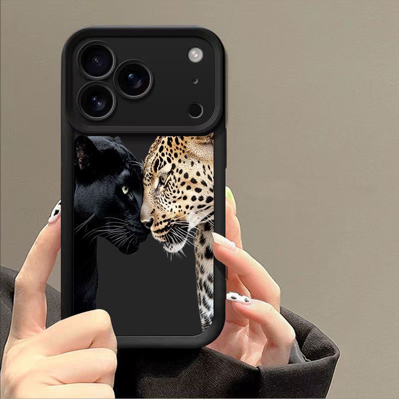 Apple iPhone 17 Pro Max phone case, featuring a bold cheetah black color-painted creative design for shock protection