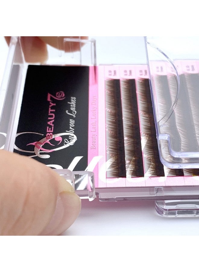 Beauty7 Brown Eyebrow Extensions Matte Individual Eyebrow False Lash Extension Tray Synthetic Mink 0.1Mm Thickness Mixed 5/6/7/8Mm Length Professional Tech (Brown) - Image 3
