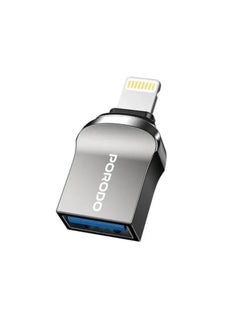 USB A to Lightning Adapter, Zinc Alloy, Fast Data Transfer, Universal Compatibility, Plug & Play, Up to 480Mbps Transfer Speed - Black