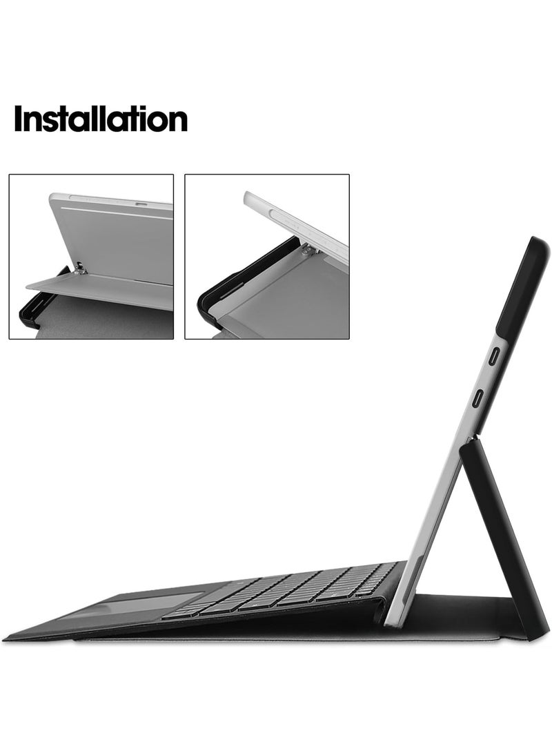 VKL Case Compatible with Microsoft Surface Pro 12 12 Inch (2025),Shockproof Robust Hard Shell Protective Cover with Multi-Angle Stand,Slim Protective Case (Black) - Image 2