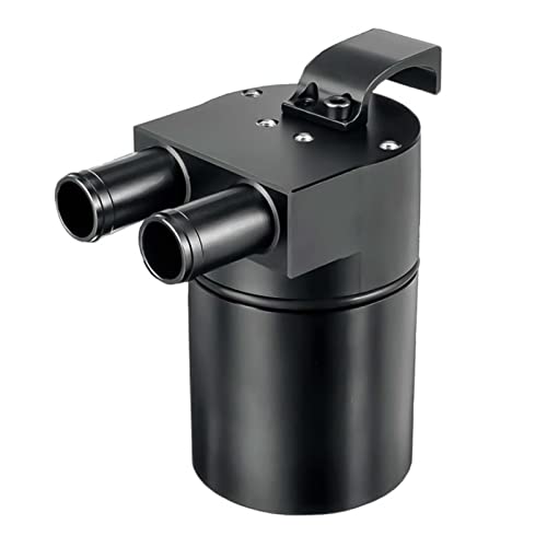 BOMLING Aluminum Alloy Oil Catch Can Reservior 300ml Automotive Replacement Catch Can Breather Tank Kit Compatible with BMW N54 335i 135i E90 E92 E82 2006 2007 2008 2009 2010,Black - Image 1