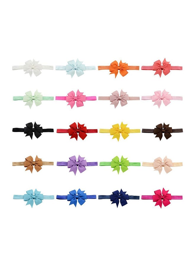 مجموعة ربطة شعر مطاطية مكونة من 20 قطعة متعدد الألوان - Image 2