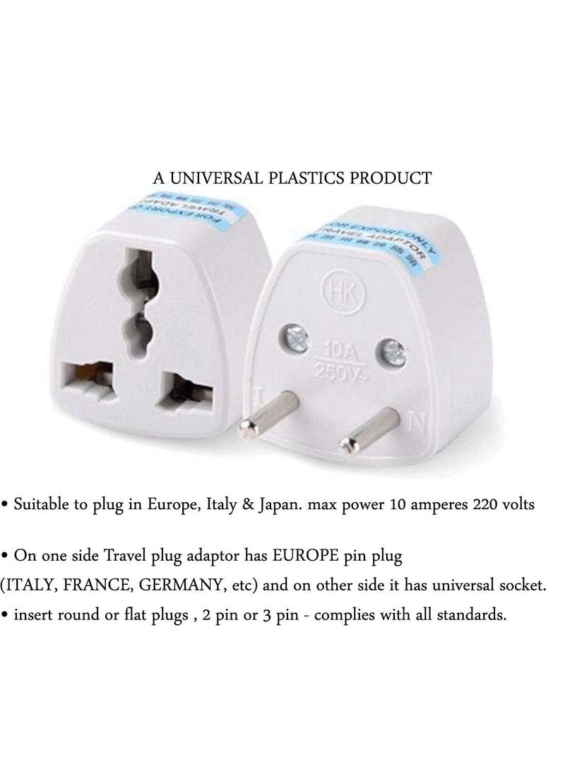 HI PLASST PINS N PLUGS HiPlasst India to Russia Europe Turkey Type C EuropeAsia Pack of 2 Type C Perfect for Laptop Camera Charger and More European Plug Adapter  - Image 5