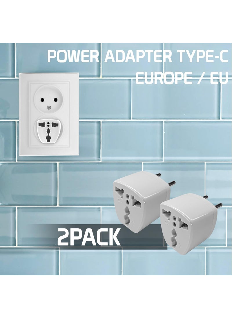 HI PLASST PINS N PLUGS HiPlasst India to Russia Europe Turkey Type C EuropeAsia Pack of 2 Type C Perfect for Laptop Camera Charger and More European Plug Adapter  - Image 3