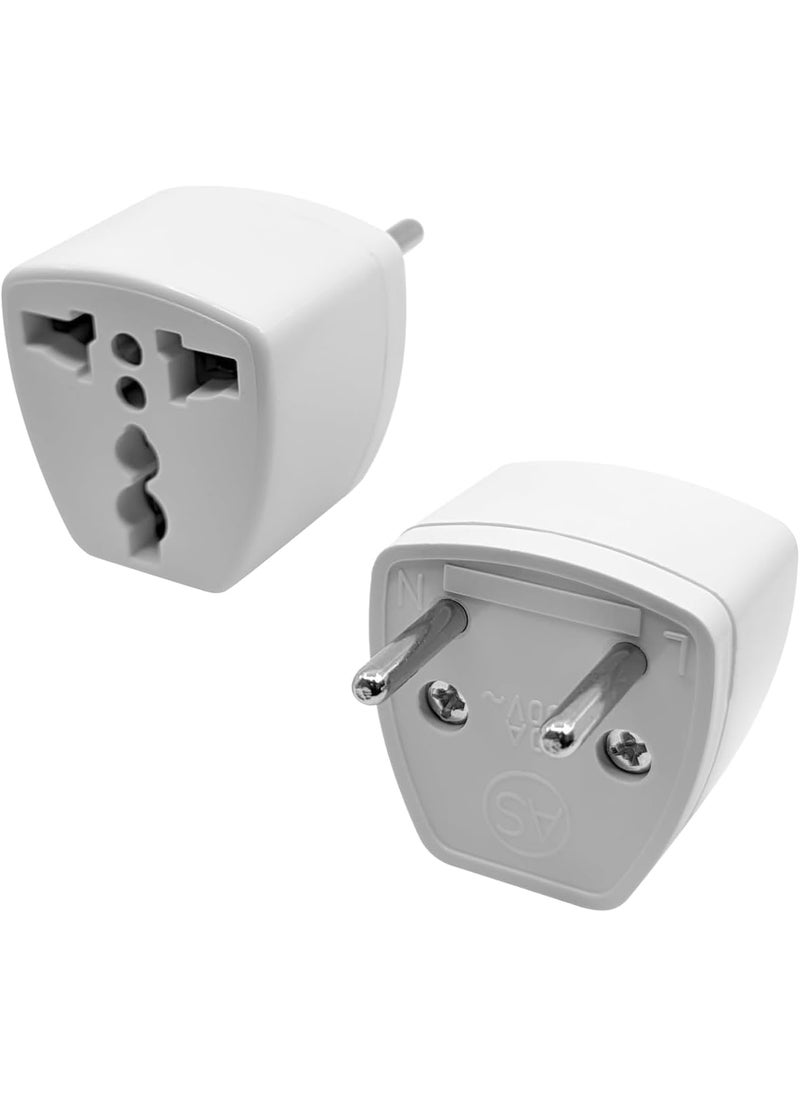 HI PLASST PINS N PLUGS HiPlasst India to Russia Europe Turkey Type C EuropeAsia Pack of 2 Type C Perfect for Laptop Camera Charger and More European Plug Adapter  - Image 1