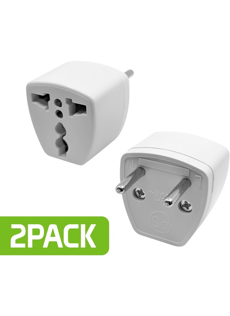 HI PLASST PINS N PLUGS HiPlasst India to Russia Europe Turkey Type C EuropeAsia Pack of 2 Type C Perfect for Laptop Camera Charger and More European Plug Adapter  - Image 2