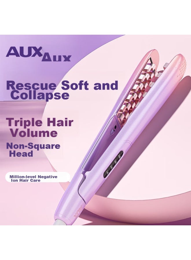 Aux Corn Silk Volumizing Hair Straightener, Negative Ion Curling Iron Dual-use Hair Volumizer Perming Tool, Lazy Hair Styling Tool For Men And Women, Root Volumizing Clip Hair Straightener, Gift For Girlfriend - Image 1