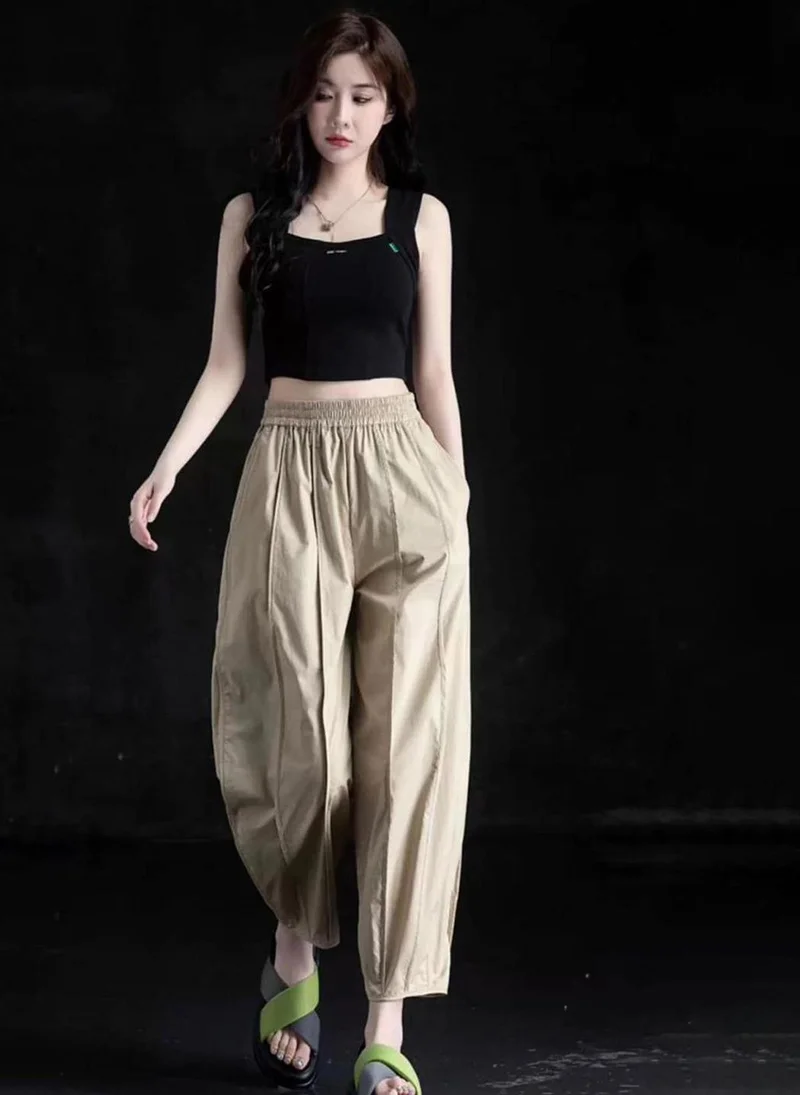 يونيكي Khaki Solid Cotton Trouser