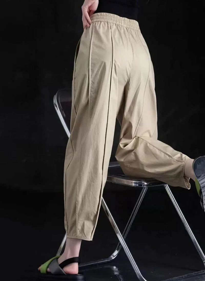 يونيكي Khaki Solid Cotton Trouser