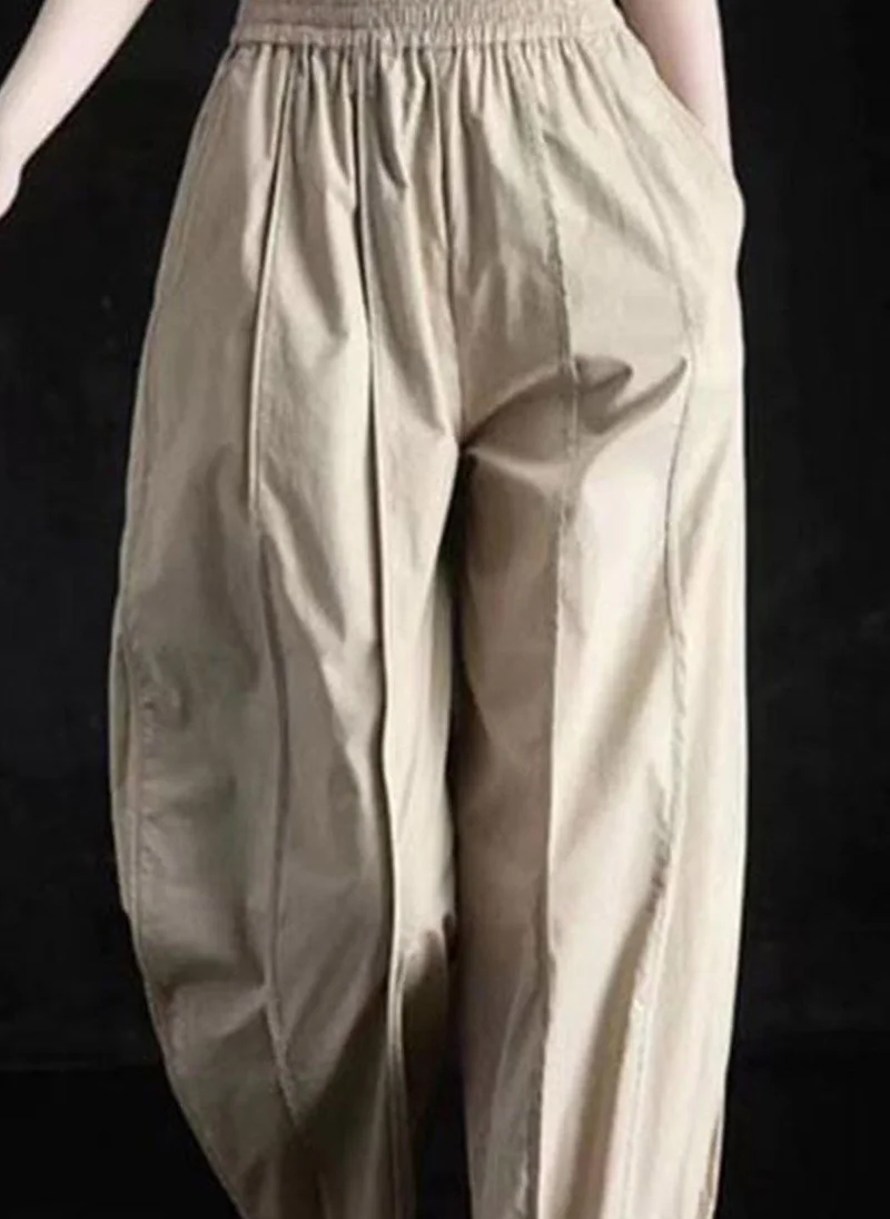 يونيكي Khaki Solid Cotton Trouser