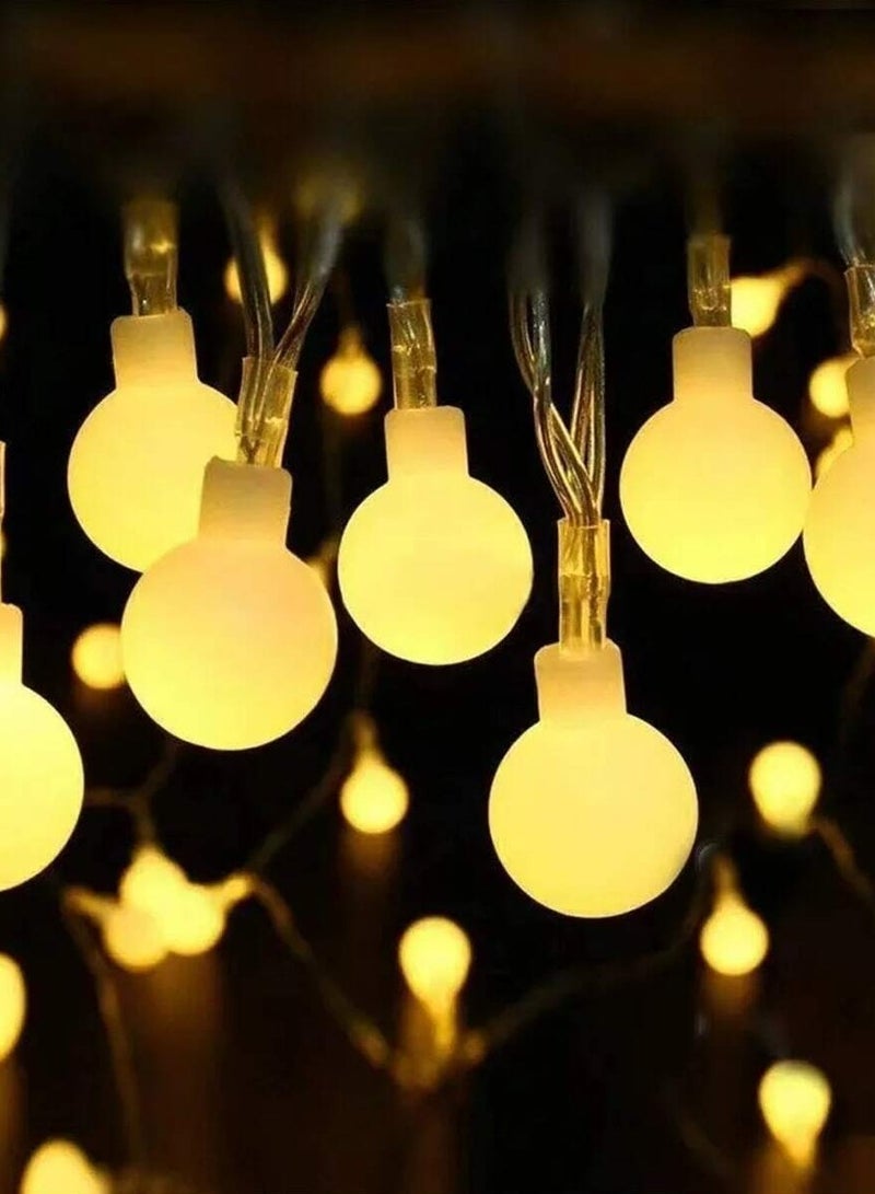 Decor 30 Meters Globe Frosted Ball LED String Lights, Warm White, 8 Flashing Modes, Indoor Outdoor Fairy Lights for Festival Decoration, Ramadan and Eid decoration lights - Image 3