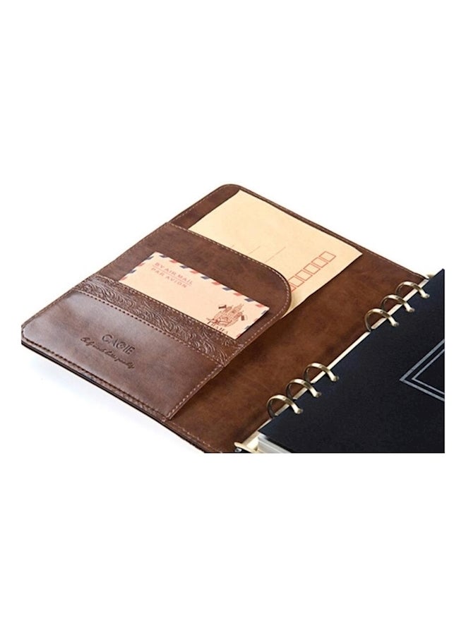 إسكدنيا مفكرة من الجلد الصناعي ومزودة بقفل بني - Image 2