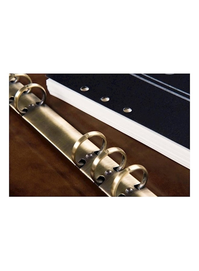 إسكدنيا مفكرة من الجلد الصناعي ومزودة بقفل بني - Image 5