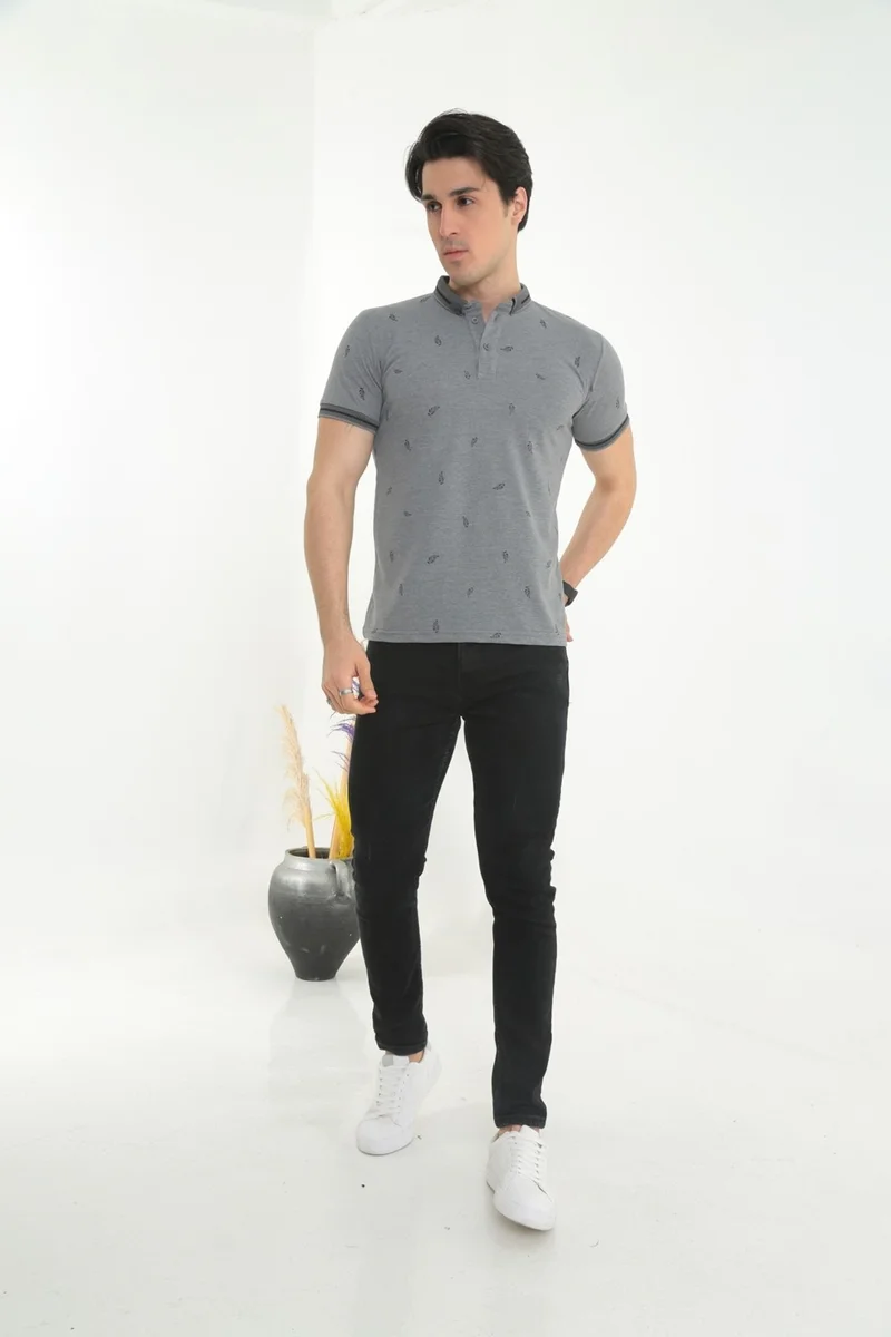KMK Kombin KMK Combination Men's Slimfit Model Polo Collar T-Shirt