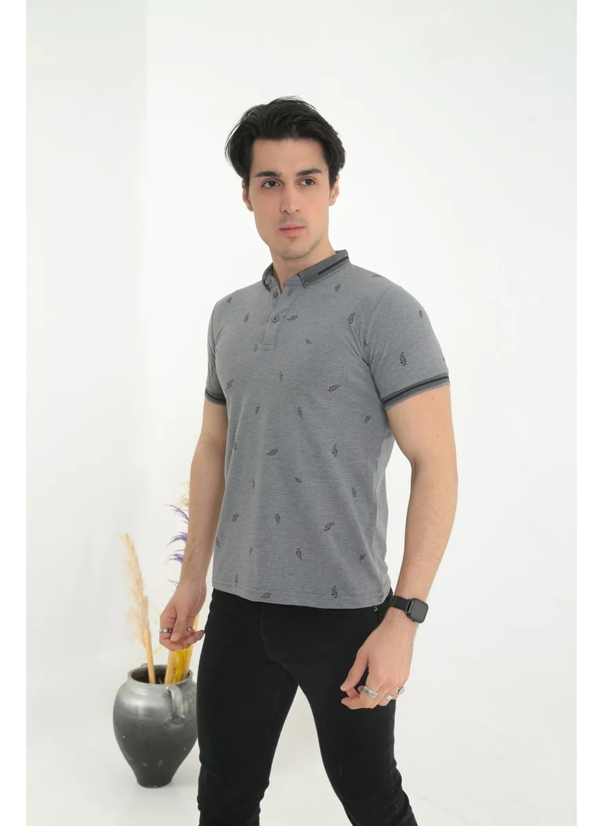 Kmk Kombin KMK Combination Men's Slimfit Model Polo Collar T-Shirt