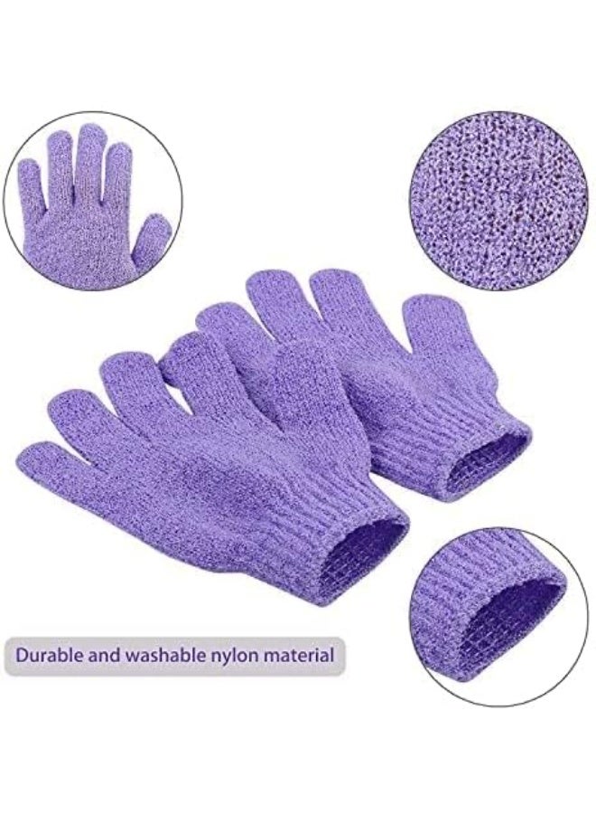 Exfoliating Gloves - Bamboo Exfoliating Gloves for Shower - Shower Loofah - Body Scrub for Bathroom - Removes Ingrown Hair and Dead Skin may vary color 1PC - Image 1