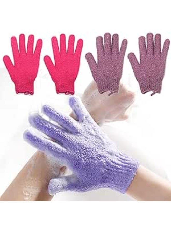 Exfoliating Gloves - Bamboo Exfoliating Gloves for Shower - Shower Loofah - Body Scrub for Bathroom - Removes Ingrown Hair and Dead Skin may vary color 1PC - Image 4