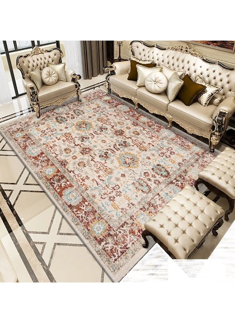 Loquat Polyester Fiber Machine Washable Persian Style Carpet  - Image 1