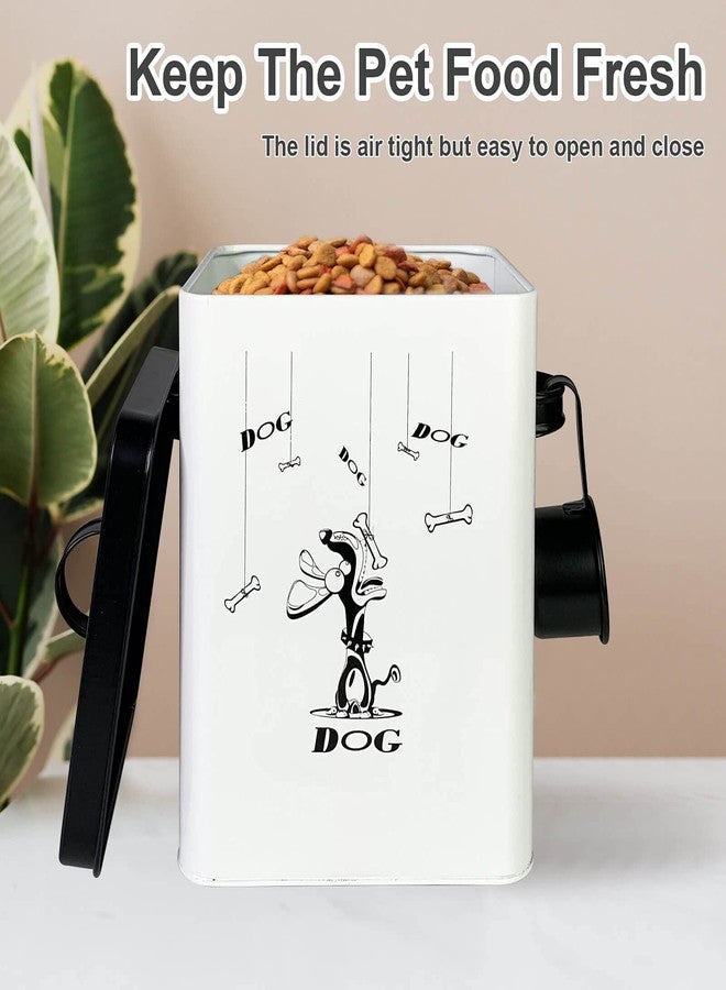 SOTECH Cute Pet Treat Container with Scoop Set,Dog Food Bucket with Lid and Handle White Pet Storage Bin for Small Dogs Cats Food Dry Fresh,Great Gift for Dog Owners(Dog Treat Jar) - Image 3